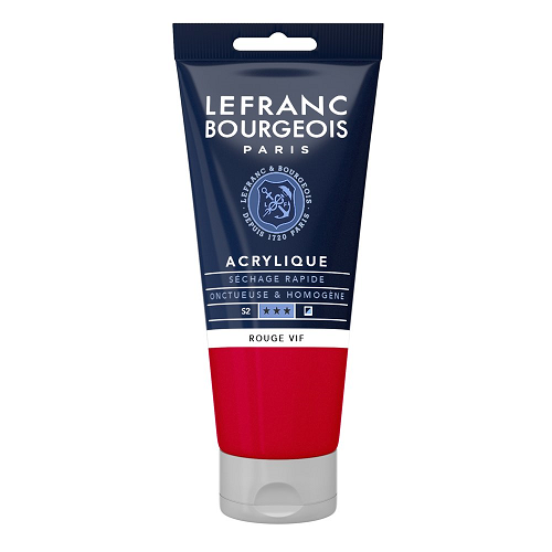 Acrílico LEFRANC Rojo brillan, tubo 80ml