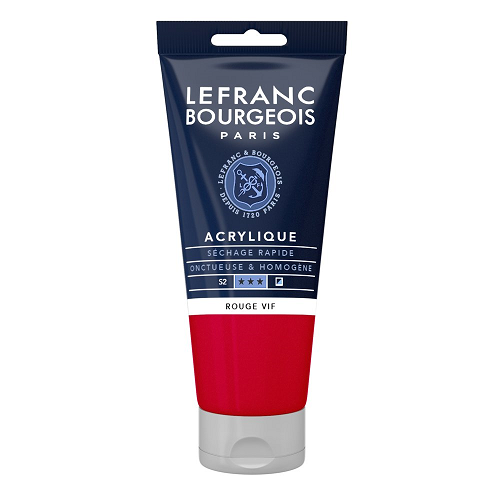 Acrílico LEFRANC Rojo brillante, tubo 80ml