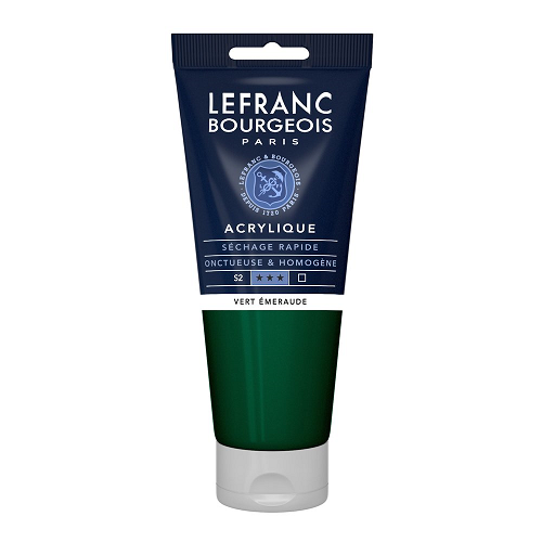 Acrílico LEFRANC Verde esmeralda, tubo de 200ml