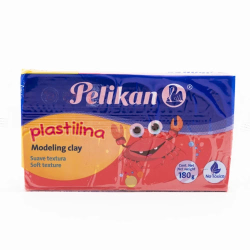 Plastilina PELIKAN bloque 180g, roja