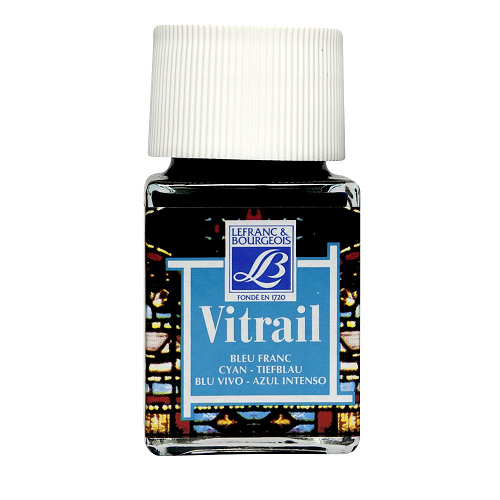 Pintura p/vitral LEFRANC cyan 50ml