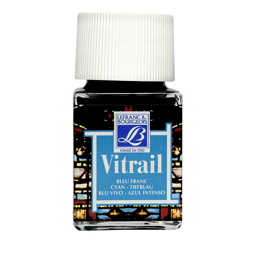 Material Bellas Artes - Pintura - Pintura Cristal Azul intenso Vitrail  Lefranc, 50 ml.-087