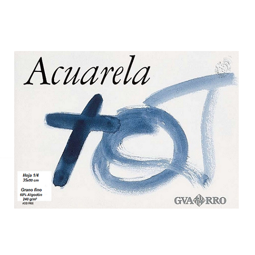 Papel acuarela GUARRO 240g GG, hoja 1/4