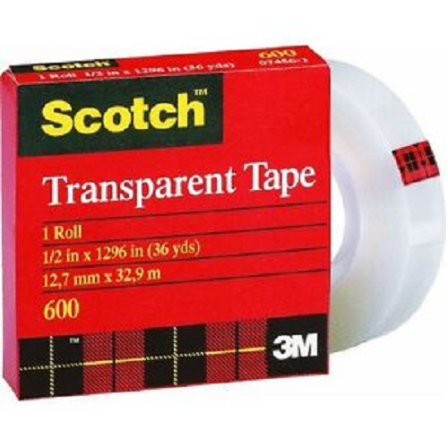 Cinta transparente 1/2 x36yds SCOTCH