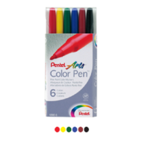 Plumones PENTEL ARTS COLOR PEN, set d/6
