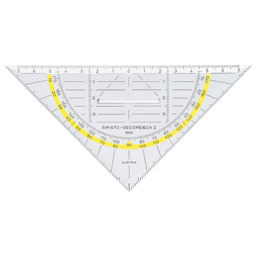 Escuadra de geometría ARISTO 16 cm + asa