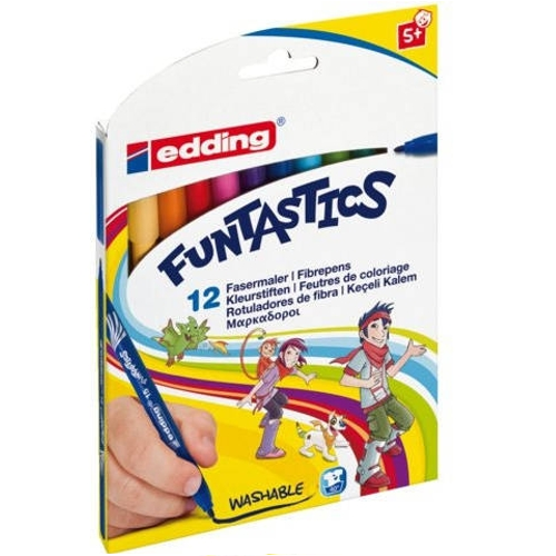 Plumones punta fina EDDING, caja de 12