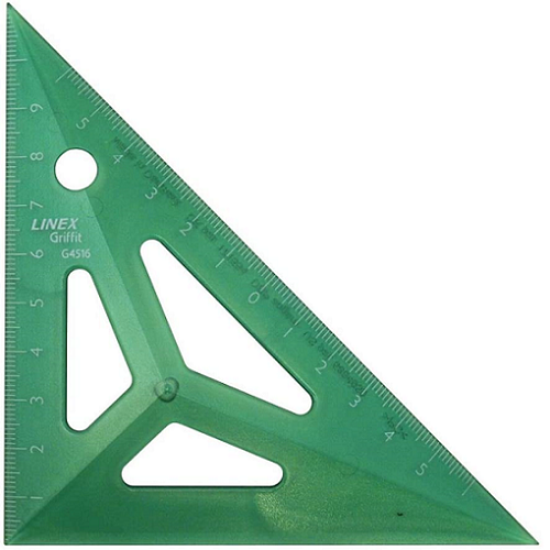 Escuadra LINEX GRIFFIT 16 cm, verde