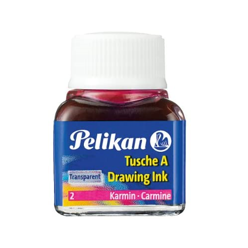 Tinta china PELIKAN, frasco 10ml carmin