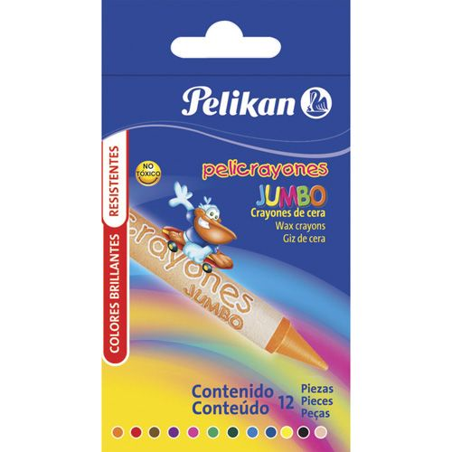 Crayones jumbo PELIKAN, caja de 12