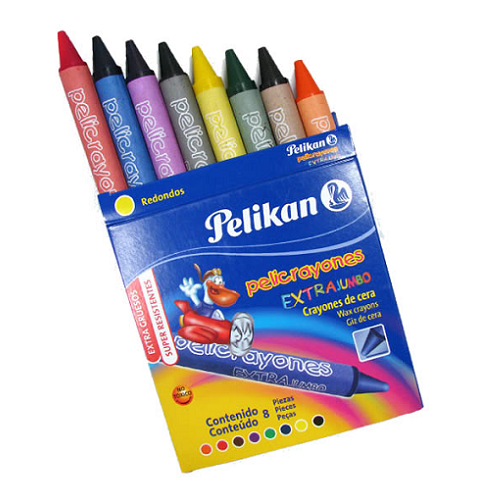 Crayones extra jumbo PELIKAN, caja de 8
