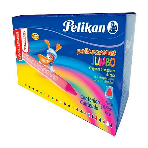 Crayones jumbo triang. PELIKAN, caja/24