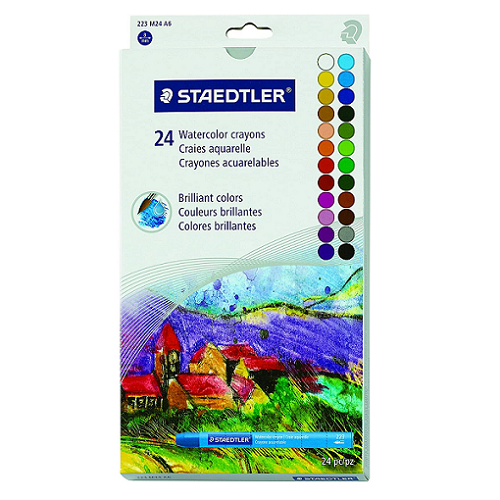 Crayones acuarelables STAEDTLER, caja de 24