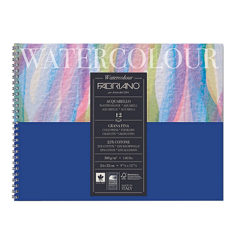 Papel acuarela FABRIANO 300g.esp12h24x32