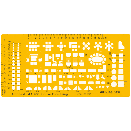 Plantilla de muebles escala 1:200 ARISTO