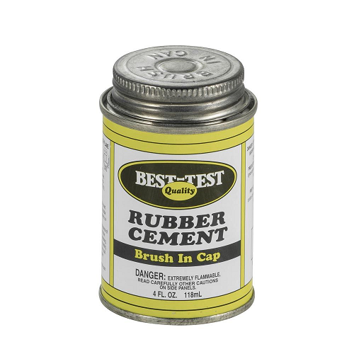 Rubber Cement BEST TEST, lata de 4 onza