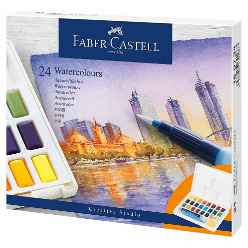 Acuarela FABER-CASTELL, set 24 pastillas