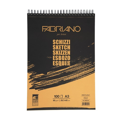 Papel FABRIANO SCHIZZI 90g, bloc 100h A3