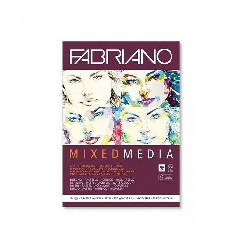 Papel FABRIANO MIXED MEDIA 250g, 40h A4