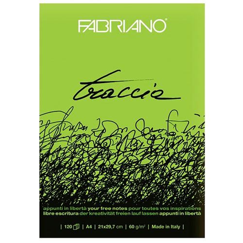 Papel FABRIANO TRACCIA 55g, bloc 150h A4