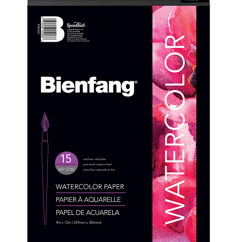 Papel acuarela BIENFANG 228g 15h 9 x12