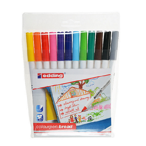 Plumones EDDING colourpen broad, set/12