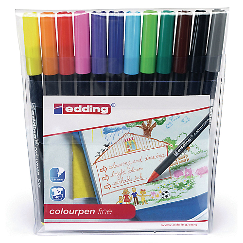 Plumones EDDING colourpen fino, set/12