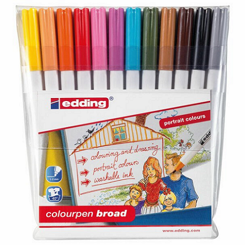 Plumones EDDING colourpen broad, set/12S