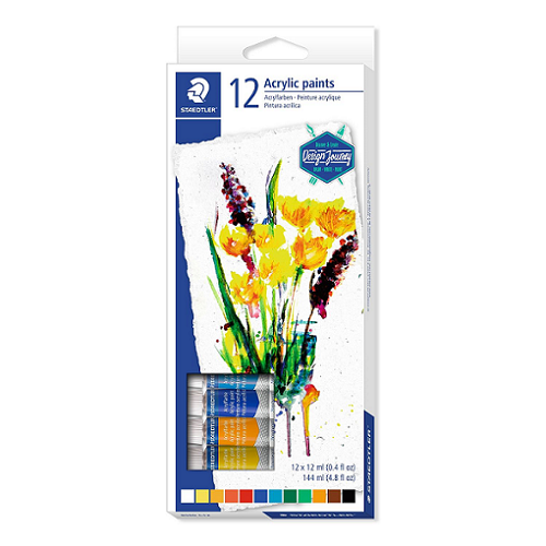 Acrílico STAEDTLER, set 12 tubos de 12ml