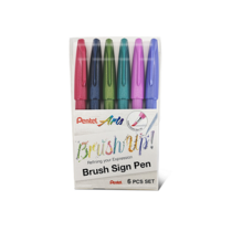 Plumones PENTEL BRUSH SIGN PEN, set/6