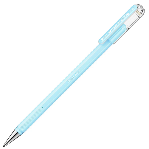 Bolígrafo PENTEL HYBRID MILKY celeste