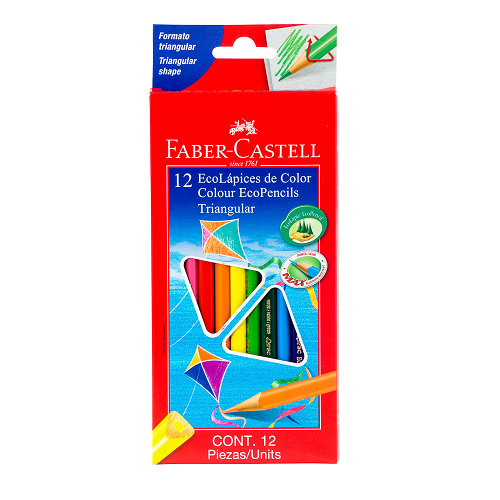 Lápiz de color triangular ECO FABER-C, caja de 12