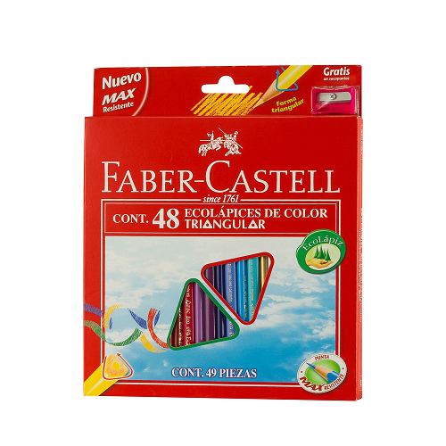Lápiz de color triangular ECO FABER-C, caja de 48