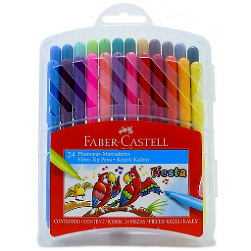 Plumones FABER-CASTELL FIESTA, set de 24