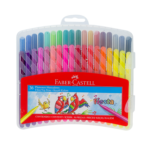 Plumones FABER-CASTELL FIESTA, set de 36