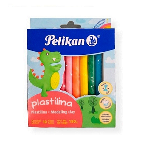 Plastilina PELIKAN, caja de 10 barras