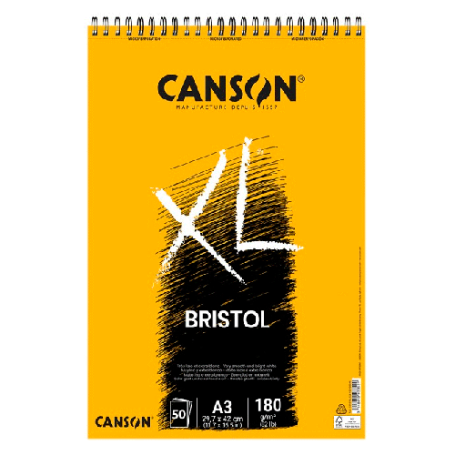 Papel CANSON BRISTOL XL 180g bloc 50h A3