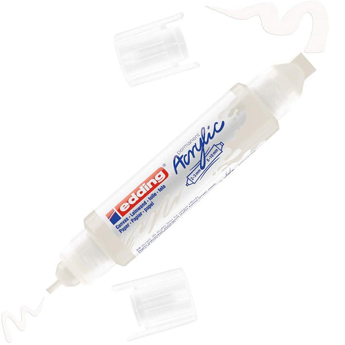 Plumón acrílico EDDING 2 puntas blanco t