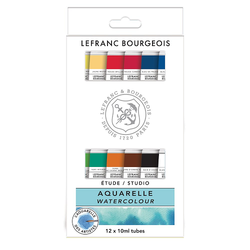 Acuarela LEFRANC STUDIO, set de 12x10ml