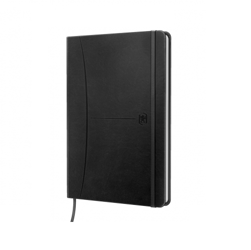 Cuaderno rayado OXFORD A5 c/elást negro