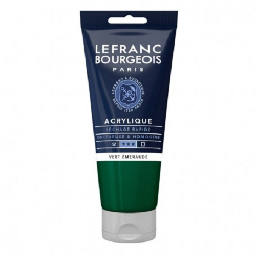 Acrílico LEFRANC Verde esmeralda, tubo 80ml