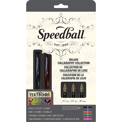 Pluma p/caligrafía SPEEDBALL, set deluxe