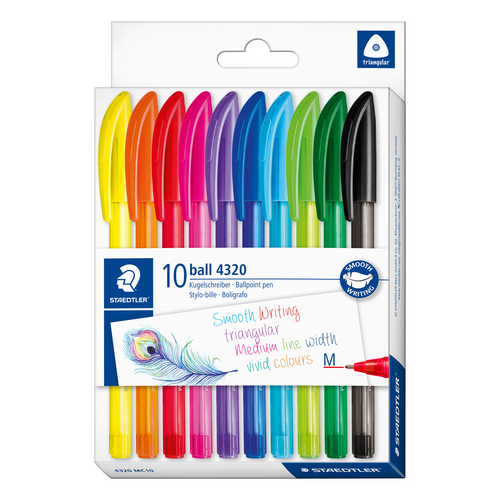 Bolígrafo STAEDTLER BALL p.medio, set/10