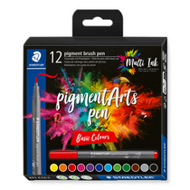 Plumón pigment brush STAEDTLER, set d/12