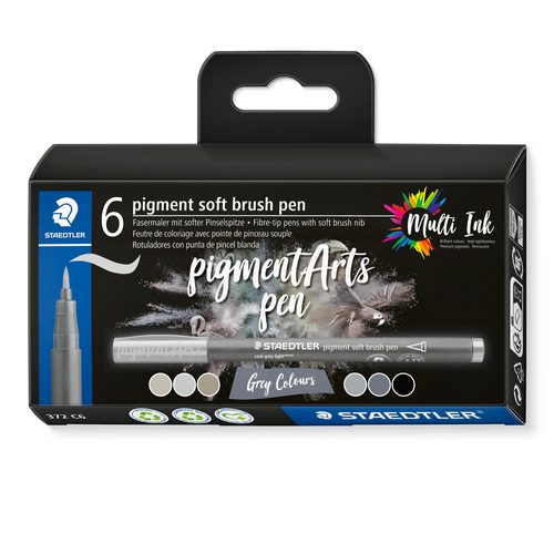 Plumón pigment soft brush STAEDTLER, set 6
