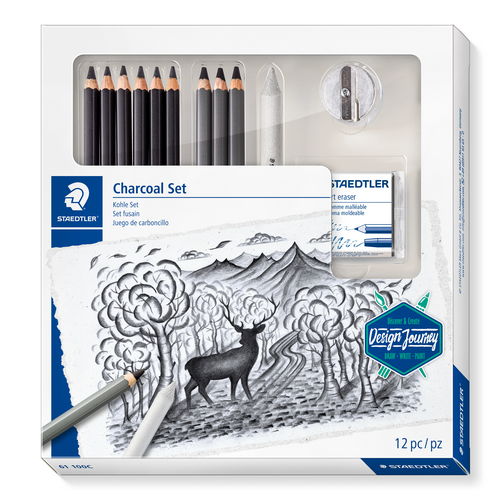 Lápiz carboncillo STAEDTLER, set de 6+3