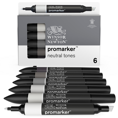 Marcador p/arte W&N PROMARKER set 6 NT