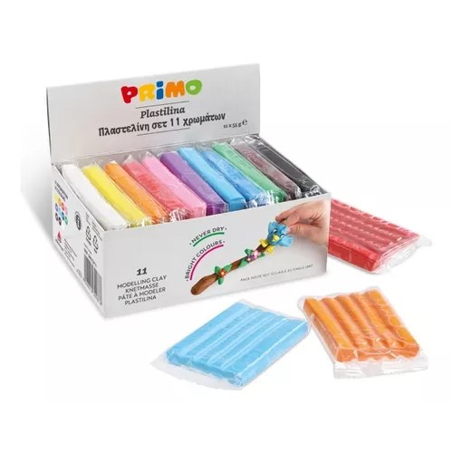 Plastilina PRIMO, caja de 11 barras 55g