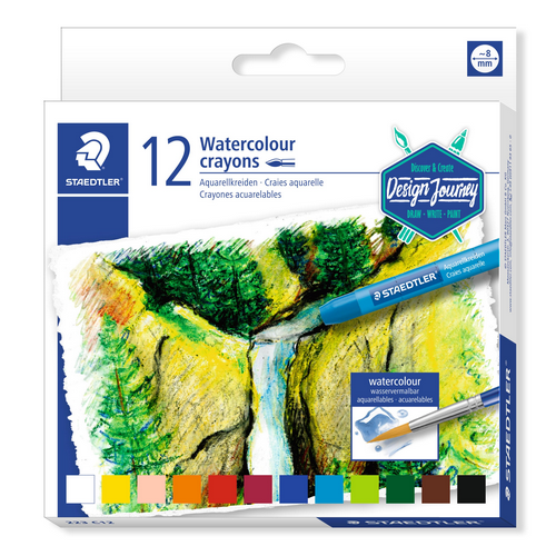 Crayones acuarelables STAEDTLER, caja de 12