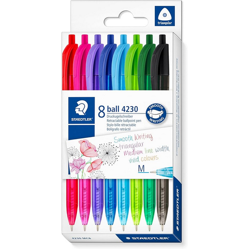 Bolígrafo retráctil STAEDTLER BALL set/8